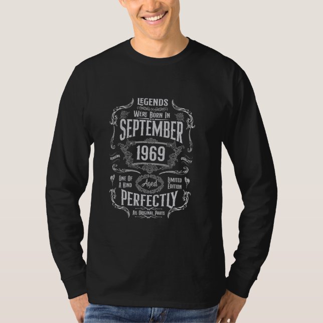 55:e födelsedagsljuden föddes i september 1969 t shirt (Framsida)