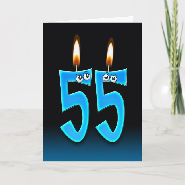 55:e födelsedagsljus kort (Framsida)