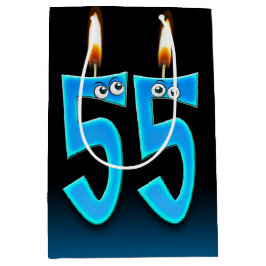 55:e födelsedagsljus Medium Gift Bag