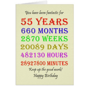 55:e födelsedagsmilstolpar hälsningskort