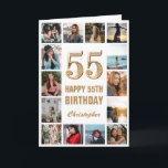 55:e fotopassagen Grattis på födelsedagen Guld och Kort<br><div class="desc">55:e Grattis på födelsedagen Guld och Vita foto- och födelsedagskort. Om du vill göra ytterligare anpassningar klickar du på knappen "Anpassa" och användor verktyg som är utformat för att ändra mallen.</div>