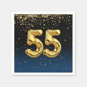 55:e Guld-ballonger och konfettsyror Pappersservett