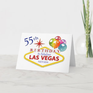55:e Las Vegas-födelsedagskort Kort