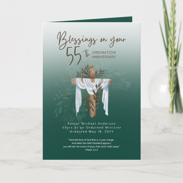 55:e ORDINATIONEN ÅRSDAGS-pastorminister Kort (Framsida)