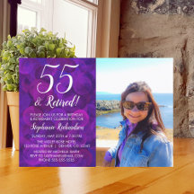 55 och Pensionerad Elegant Lila Födelsedag Pension