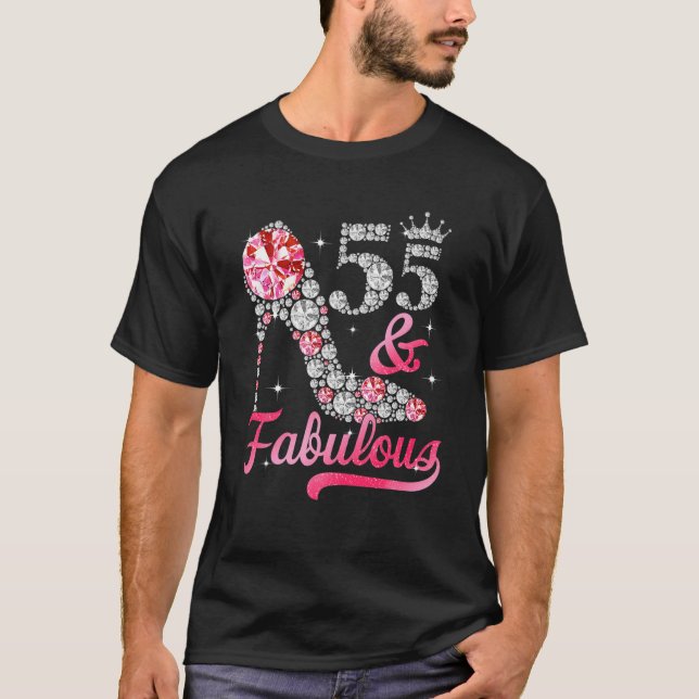 55 och uppmjukade Högklackar 55: e födelsedagen fö T Shirt (Framsida)