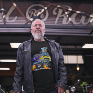 55 Rolig Bil Flammande Drag Track Beast Långärmad T Shirt