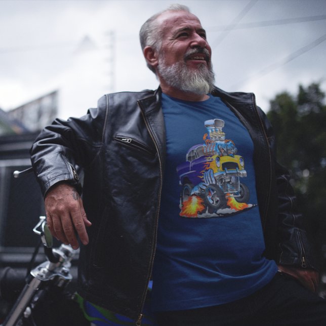 55 rolig bil flammande dragkamp monster t shirt (Skapare uppladdad)