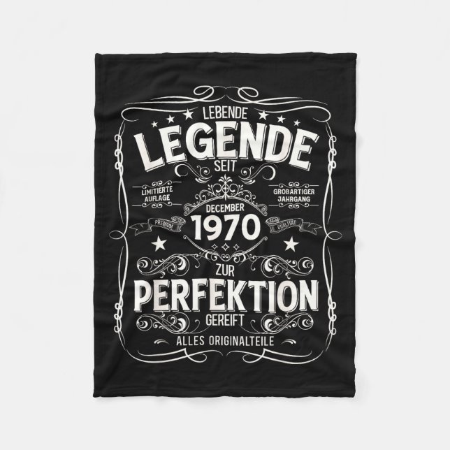 55th Birthday Gift Men Women Legend December 1970  Fleecefilt (Framsidan)