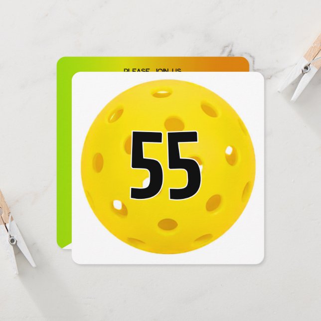 55th Birthday Pickleball Party Inbjudningar (Fram/Back In Situ)