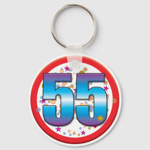 55th Födelsedag v2 Nyckelring