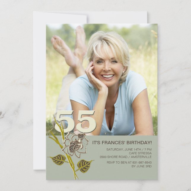 55th Födelsedagfotoinbjudan Inbjudningar (Framsida)