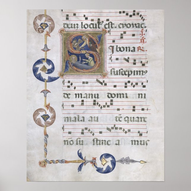 564 f.13v Page med historiskt inledande S-dep Poster (Framsidan)