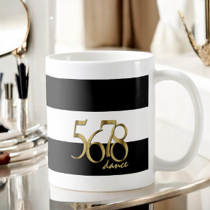 5678 Dance Tempo Modern Rand Mönster Kaffemugg