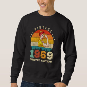 56 Ålder Bday 1969 Vintage 56:e födelsedagen Kvinn Lång Ärmad Tröja