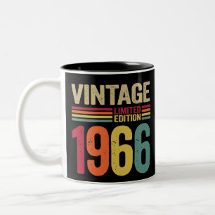 56 års gammal gåva Vintage 1966 56:e födelsedagspr Två-Tonad Mugg