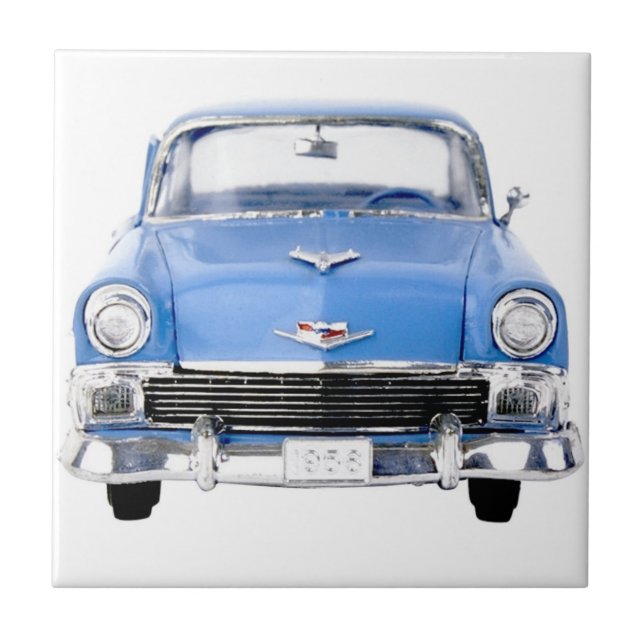 56 Blue Chevy Tile Kakelplatta (Framsidan)