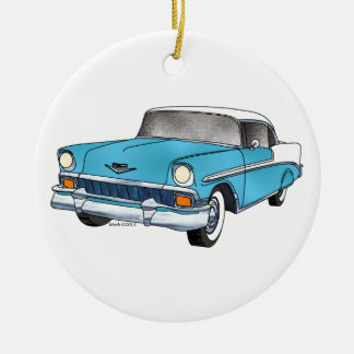 56 Chevrolet Belair Julgransprydnad Keramik