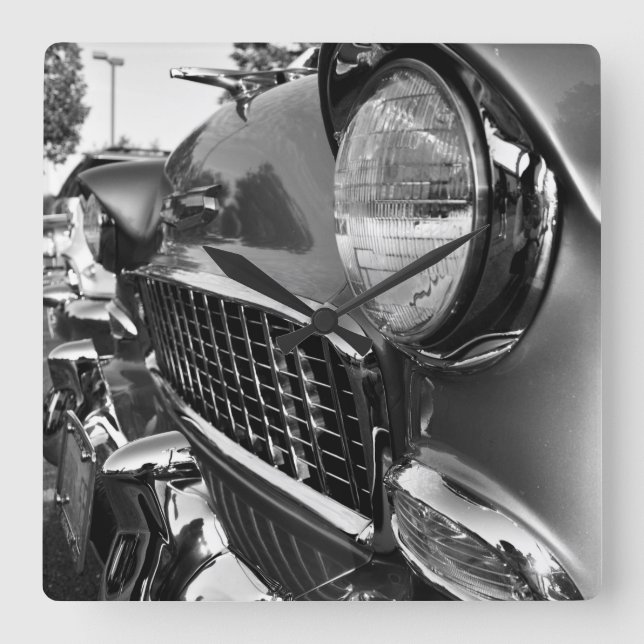 56 Chevy Wall Clock Fyrkantig Klocka (Framsida)