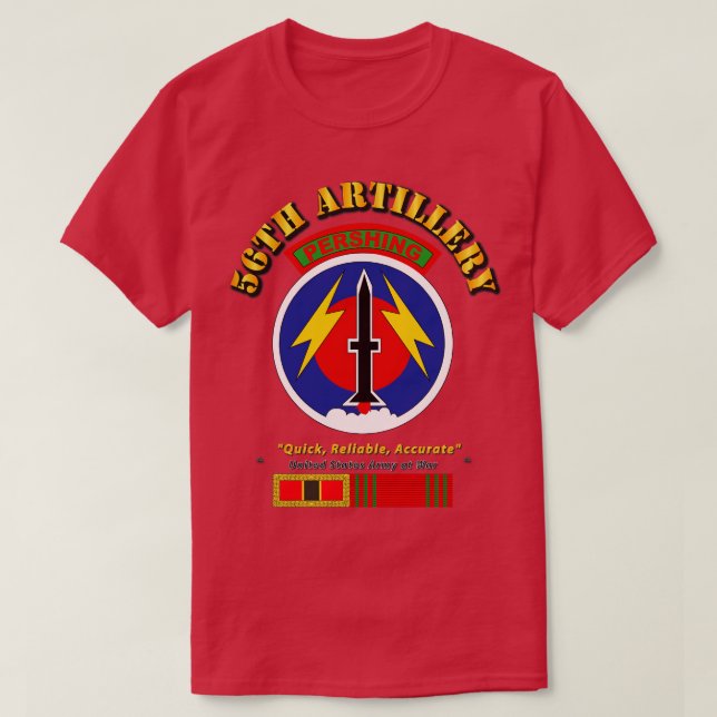 56:e artilleriet Pershing med Service-medaljer T Shirt (Design framsida)