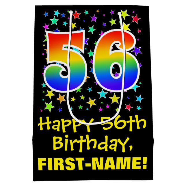 56:e födelsedag: Färga stjärnor Mönster och regnbå (Baksidan)