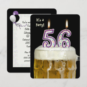 56:e födelsedag i Party Inbjudningar