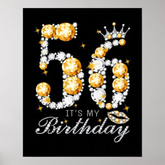 56:e födelsedag med hög hälsenorm Krona Diamond Poster