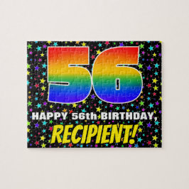 56:e födelsedag - Roligt, färgstark stjärna Fält M Pussel