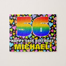 56:e födelsedag - Roligt, hjärtklappning + "56"