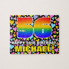 56:e födelsedag - Roligt, hjärtklappning + "56" Pussel