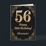 56:e födelsedag Svarta och Guld Glitter Ram Kort<br><div class="desc">56:e födelsedag Svarta och Guld Glitter Ram. Om du vill göra ytterligare anpassningar klickar du på knappen "Anpassa" och användor verktyg som är utformat för att ändra mallen.</div>