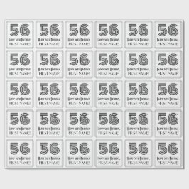 56:e födelsedagen: Art Deco Inspired Stil "56" + N Presentpapper