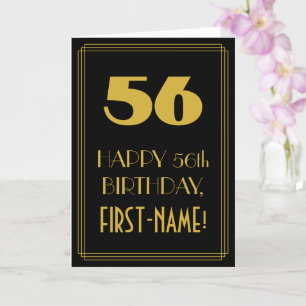 56:e födelsedagen ~ Art Deco Inspired Titta "56" & Kort