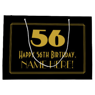 56:e födelsedagen - Art Deco Inspired Titta "56" o