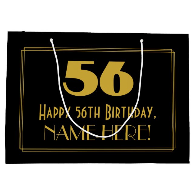 56:e födelsedagen - Art Deco Inspired Titta "56" o (Baksidan)