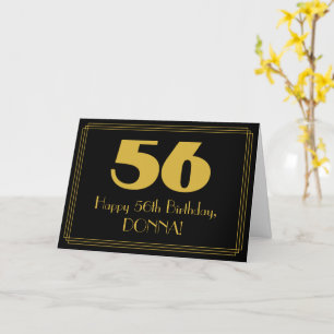 56:e födelsedagen: Art Deco Inspired Titta "56" oc Kort