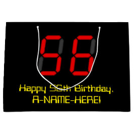 56:e födelsedagen: Red Digital Clock Stil "56" + N