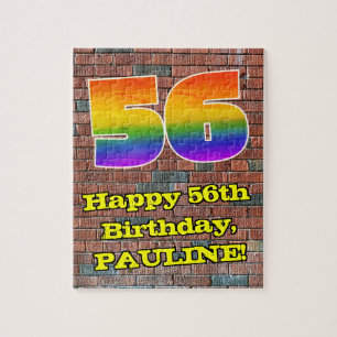 56:e födelsedagen: Roligt Graffiti-Inspired Rainbo Pussel