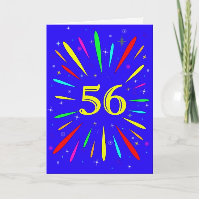 56:e födelsedagsexplosionskort kort (Framsida)