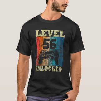 56:e födelsedagsnivån Olåst Vintage för spelare T Shirt