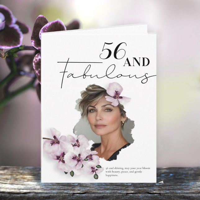 56 & fantastisk födelsedagsgratulationskort med or kort (Skapare uppladdad)