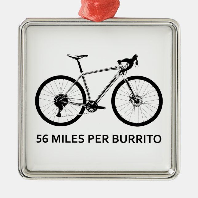 56 miles per Burrito Julgransprydnad Metall (Framsidan)