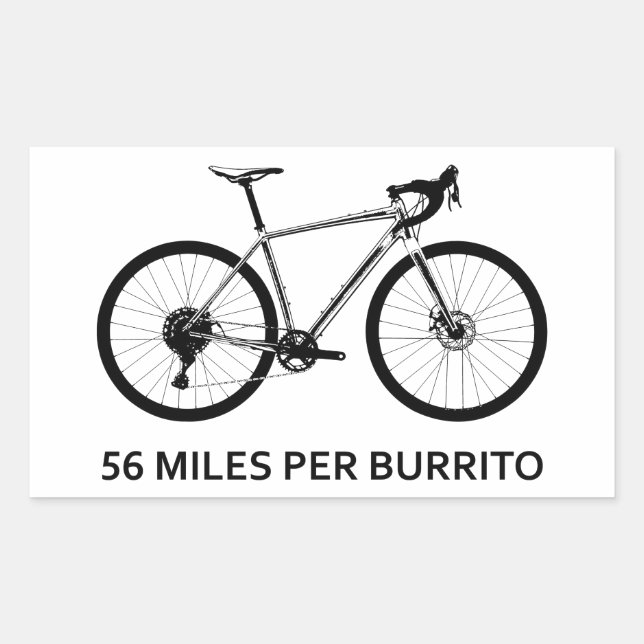 56 miles per Burrito Rektangulärt Klistermärke (Framsida)