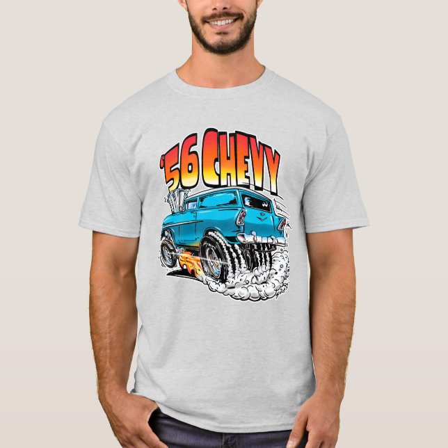 "56 Monster Hot rod T Shirt (Framsida)