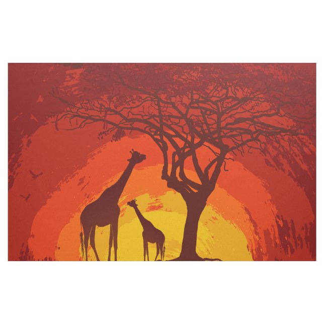 56 tum bred bomullsstruktur afrikansk Safari Giraf Tyg (Yard)