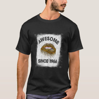 56 Years Old Birthday Awesome Since 1966 Leopard L T Shirt