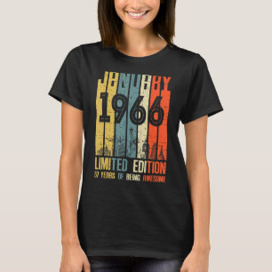 57 år gammal Vintage januari 1966 födelsedag Manar T Shirt