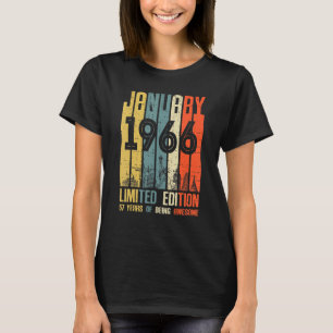 57 år gammal Vintage januari 1966 födelsedag Manar T Shirt