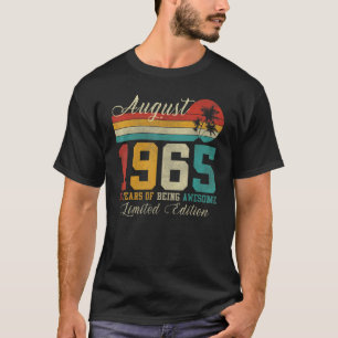 57 augusti Åldrad Vintage 1965 57:e födelsedagen T Shirt