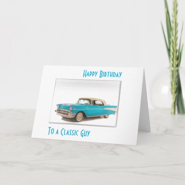 57 BRÄNSLE LUFT FÖR EN KLASSISK GUYS BIRTHDAG KORT (Framsida)